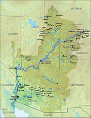 Map of Colorado River Basin with Dam Locations
